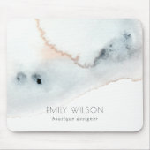 ソフエレガントトアクアブルー金ゴールド水彩ビーチ マウスパッド (正面)