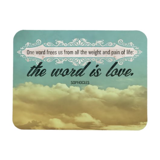 ソフォク感動的ル引用文「愛」フレキシブル マグネット (横)