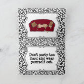 ソフグレイハウンド（子犬）怠惰な眠おもしろいり カード (内部)