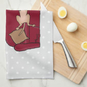 ソフグレイハウンド(子犬)怠惰な眠おもしろいり キッチンタオル (四つ折り)