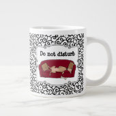 ソフグレイハウンド（子犬）怠惰な眠おもしろいり ジャンボコーヒーマグカップ (右)