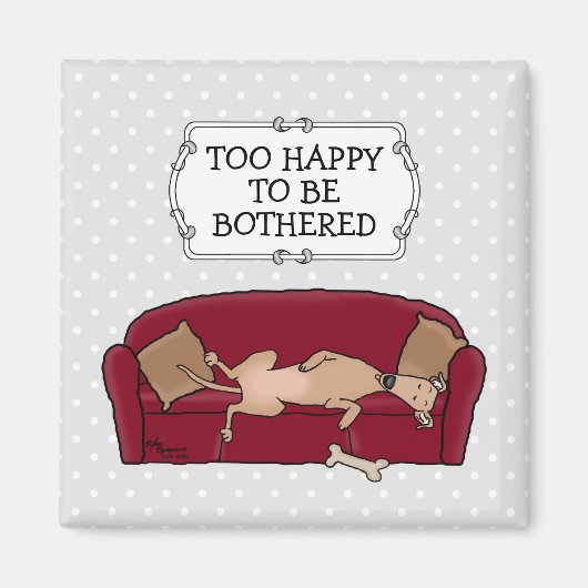 ソフグレイハウンド（子犬）怠惰な眠おもしろいり マグネット (正面)