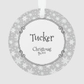 ソフグレイハウンド(黒)犬がサンタを待つ オーナメント (裏面)