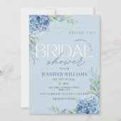 ソフツブルーアジサイフローラブライダルシャワー 招待状 (正面)