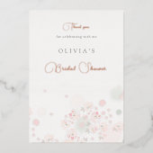 ソフティーティーバラブライダルシャワーサンキューカード 箔招待状 (正面)
