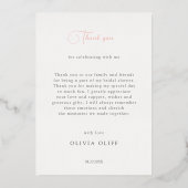 ソフティーティーバラブライダルシャワーサンキューカード 箔招待状 (裏面)