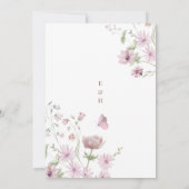 ソフトお洒落ワイルドフラワーコテージ庭園の結婚式 招待状 (裏面)