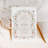 ソフトお洒落ワイルドフラワーコテージ庭園の結婚式 招待状