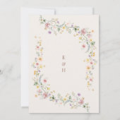 ソフトお洒落ワイルドフラワーコテージ庭園の結婚式 招待状 (裏面)