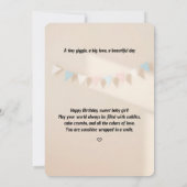 ソフトお祝いベビーガール誕生日カードダウンロード 招待状 (裏面)