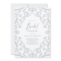 ソフトかわいらしダスティブルーシルバーフローラブライダルシャワー