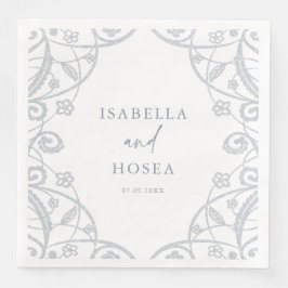 ソフトかわいらしダスティブルーシルバーフローラレース結婚ズ