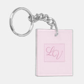 ソフトかわいらしピンクと赤面 キーホルダー (正面左)