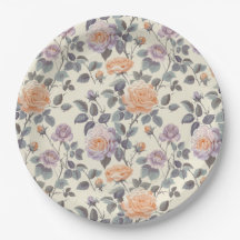 ソフトかわいらし薄紫及びオレンジフローラデザイン