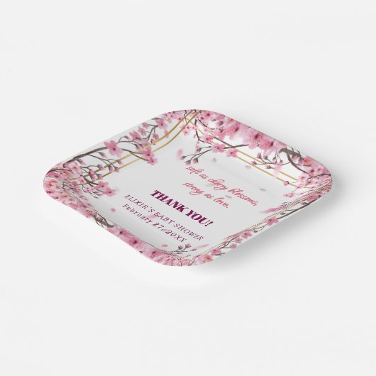 ソフトさくらんぼブロッサム桜ベビーシャワー ペーパープレート (傾斜あり)