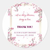 ソフトさくらんぼブロッサム桜ベビーシャワー ラウンドシール (正面)