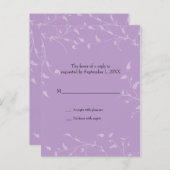 ソフトつる植物結婚の返信はがき インビテーションポストカード (正面/裏面)