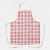ソフトでかわいいピンクと白の格子縞のストライプのウェディングシャワー エプロン (正面)