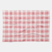 ソフトでかわいいピンクと白の格子縞のストライプのウェディングシャワー キッチンタオル (横)