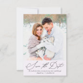 ソフトでエアリーな花の パステルパープルの写真 ウェディング セーブザデート (正面)