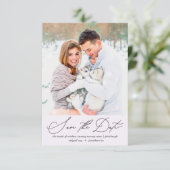 ソフトでエアリーな花の パステルパープルの写真 ウェディング セーブザデート (スタンド正面)