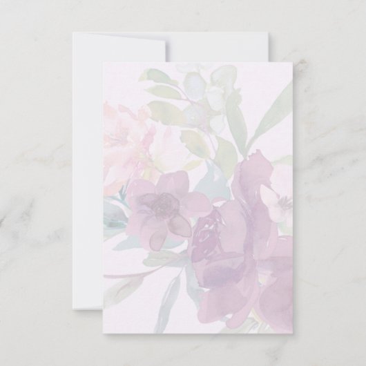 ソフトでエアリーな花の パステルパープルの写真 ウェディング セーブザデート (裏面)