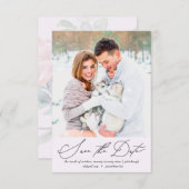 ソフトでエアリーな花の パステルパープルの写真 ウェディング セーブザデート (正面/裏面)