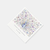 ソフトでクラシカルな水彩ペコフラワー ブライダルシャワー スタンダードカクテルナプキン (角)