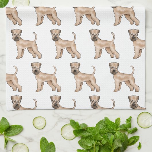 ソフトでコーティングされたホエトーテリアの犬のパターン キッチンタオル (折り畳み)