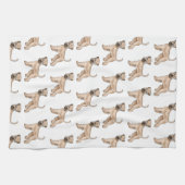 ソフトでコーティングされたホエトーテリアの犬のパターン キッチンタオル (横)