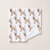 ソフトでコーティングされたホエトーテリアの犬のパターン バスタオルセット (ウォッシュタオル)