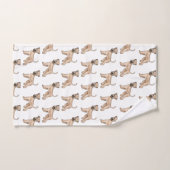 ソフトでコーティングされたホエトーテリアの犬のパターン バスタオルセット (ハンドタオル)