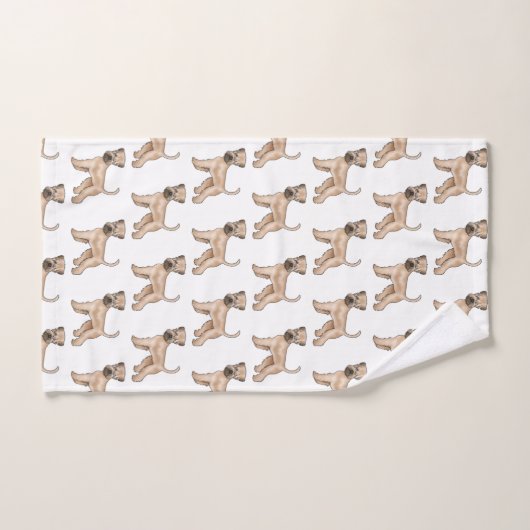ソフトでコーティングされたホエトーテリアの犬のパターン バスタオルセット (ハンドタオル)