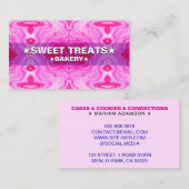 ソフトでパステルピンクのカラー | エレガントなケーキ専門店 名刺 (正面/裏面)