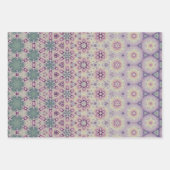 ソフトでミュートされた色のジオメトパターン（の模様が）あるリ ラッピングペーパーシート (正面3)