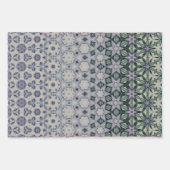 ソフトでミュートされた色のジオメトパターン（の模様が）あるリ ラッピングペーパーシート (正面)