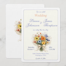 ソフトで優雅なアイボリーとダスティブルーの結婚式