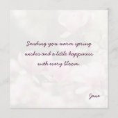 ソフトで夢見るようなマグノリアの春の挨拶 カード (裏面)