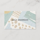 ソフトで繊細なアクアモダン抽象芸術幾何学芸術 名刺 (正面)