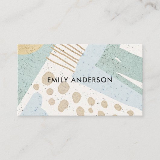 ソフトで繊細なアクアモダン抽象芸術幾何学芸術 名刺 (正面)