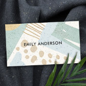 ソフトで繊細なアクアモダン抽象芸術幾何学芸術 名刺