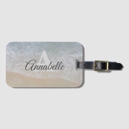 ソフトで繊細な「モノグラムのビーチ」ラゲージタグ ラゲッジタグ (正面横)