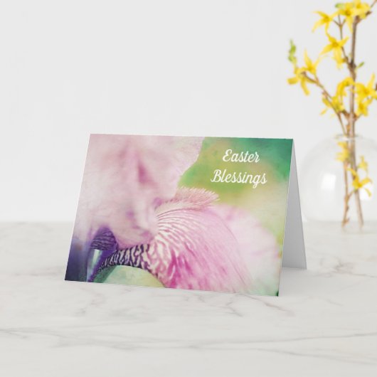 ソフトで美しいアヤメの花 イースターカード カード (黄色い花)