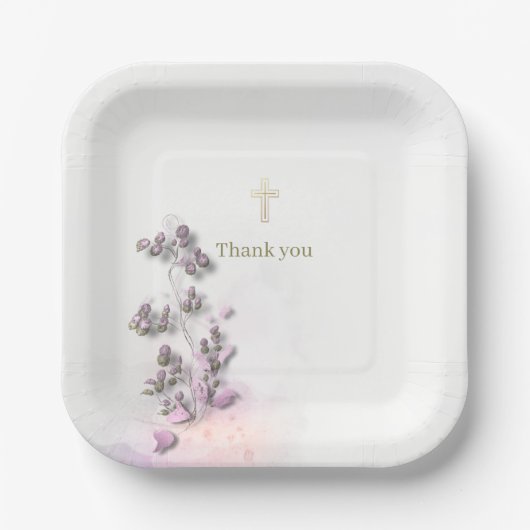 ソフトとエレガントゴールデンクロス紙プレート ペーパープレート (正面)