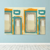 ソフトとロはっきりしたスコ垂直インスパイア抽象芸術 キャンバスプリント (インサイチュ (ウッドフロア))