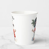 ソフトと甘いマシュマロ雪だるま 紙コップ (左)