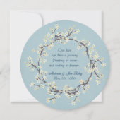 ソフトなアクアテクスチャーの上の結婚誓約更新リース 招待状 (正面)