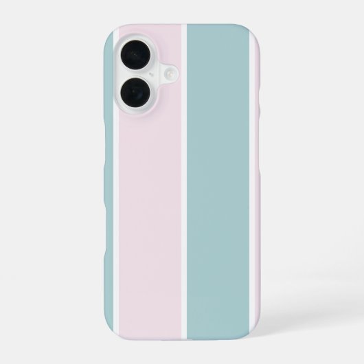 ソフトなカラーの縦ストライプ柄デザイン iPhone 16ケース (裏面)