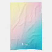 ソフトなグラデーションの虹色の背景 キッチンタオル (縦)