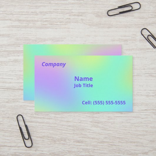 ソフトなグラデーション カラービジネスカード 名刺 (正面/裏面インサイチュ)